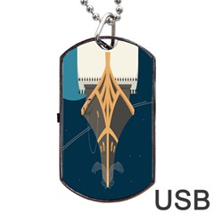 Planetary Resources Exploration Asteroid Mining Social Ship Dog Tag USB Flash (Two Sides)