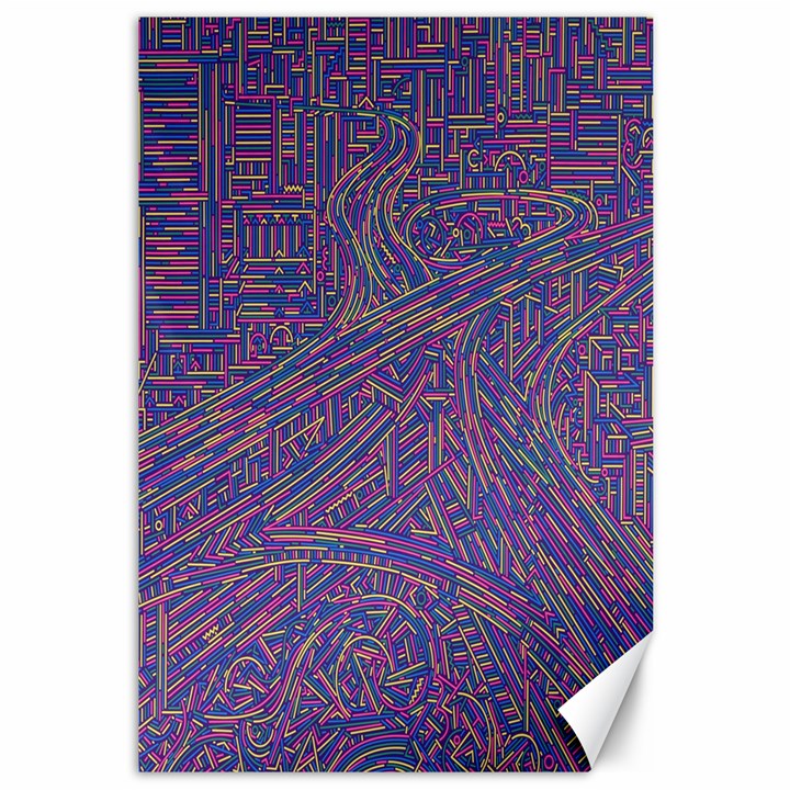 Infiniti Line Building Street Line Illustration Canvas 12  x 18  