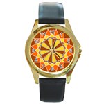 Ornaments Art Line Circle Round Gold Metal Watch Front