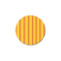 Red Orange Lines Back Yellow Golf Ball Marker