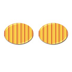 Red Orange Lines Back Yellow Cufflinks (oval) by Mariart