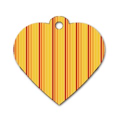 Red Orange Lines Back Yellow Dog Tag Heart (one Side) by Mariart