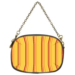 Red Orange Lines Back Yellow Chain Purses (one Side) 