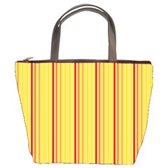 Red Orange Lines Back Yellow Bucket Bags