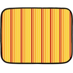 Red Orange Lines Back Yellow Double Sided Fleece Blanket (mini)  by Mariart