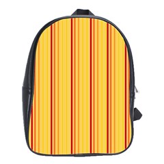 Red Orange Lines Back Yellow School Bag (large) by Mariart