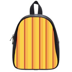 Red Orange Lines Back Yellow School Bag (small) by Mariart