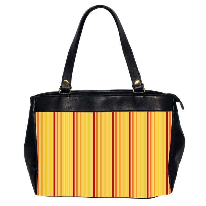 Red Orange Lines Back Yellow Office Handbags (2 Sides) 