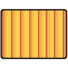 Red Orange Lines Back Yellow Fleece Blanket (large)  by Mariart