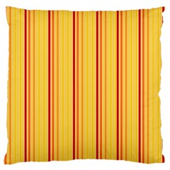 Red Orange Lines Back Yellow Large Cushion Case (one Side) by Mariart