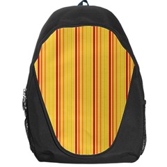 Red Orange Lines Back Yellow Backpack Bag by Mariart