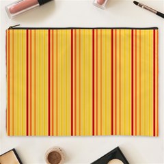 Red Orange Lines Back Yellow Cosmetic Bag (xxxl)  by Mariart