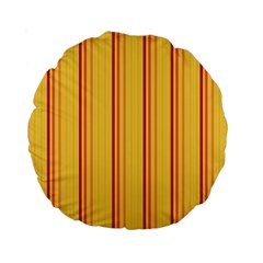 Red Orange Lines Back Yellow Standard 15  Premium Round Cushions by Mariart