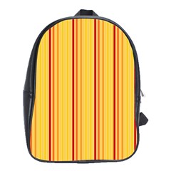 Red Orange Lines Back Yellow School Bag (xl) by Mariart