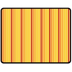 Red Orange Lines Back Yellow Double Sided Fleece Blanket (medium)  by Mariart