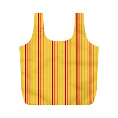 Red Orange Lines Back Yellow Full Print Recycle Bags (m)  by Mariart