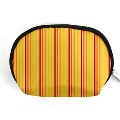 Red Orange Lines Back Yellow Accessory Pouches (medium)  by Mariart