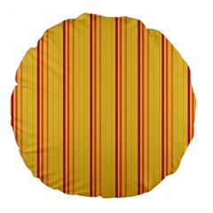 Red Orange Lines Back Yellow Large 18  Premium Flano Round Cushions by Mariart