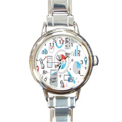 Science Mathematics Formula Round Italian Charm Watch by Mariart