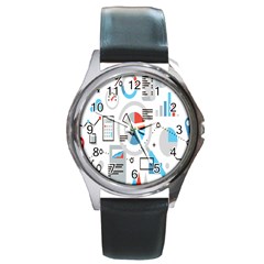 Science Mathematics Formula Round Metal Watch