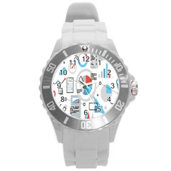 Science Mathematics Formula Round Plastic Sport Watch (l) by Mariart