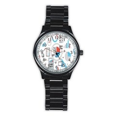 Science Mathematics Formula Stainless Steel Round Watch