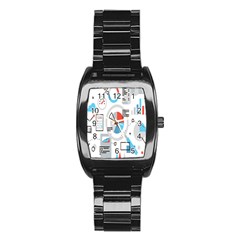 Science Mathematics Formula Stainless Steel Barrel Watch