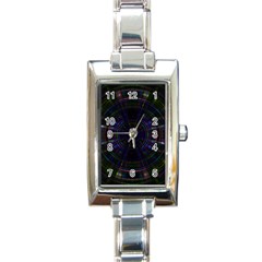 Psychic Color Circle Abstract Dark Rainbow Pattern Wallpaper Rectangle Italian Charm Watch