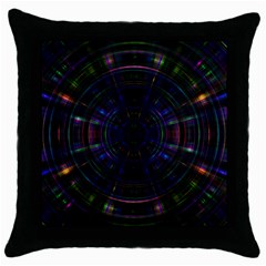 Psychic Color Circle Abstract Dark Rainbow Pattern Wallpaper Throw Pillow Case (black) by Mariart