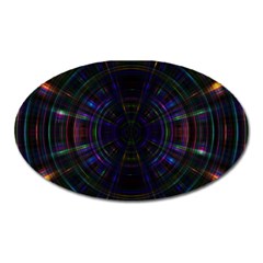 Psychic Color Circle Abstract Dark Rainbow Pattern Wallpaper Oval Magnet