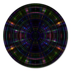 Psychic Color Circle Abstract Dark Rainbow Pattern Wallpaper Magnet 5  (round) by Mariart