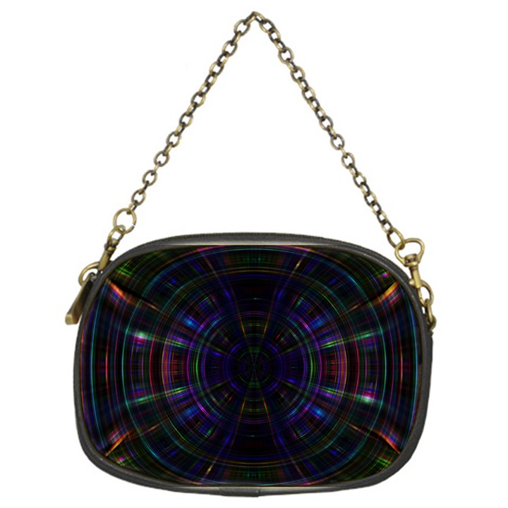 Psychic Color Circle Abstract Dark Rainbow Pattern Wallpaper Chain Purses (One Side) 