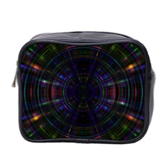 Psychic Color Circle Abstract Dark Rainbow Pattern Wallpaper Mini Toiletries Bag 2-side