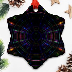 Psychic Color Circle Abstract Dark Rainbow Pattern Wallpaper Ornament (snowflake) by Mariart