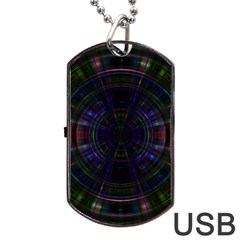 Psychic Color Circle Abstract Dark Rainbow Pattern Wallpaper Dog Tag Usb Flash (one Side) by Mariart