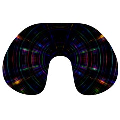 Psychic Color Circle Abstract Dark Rainbow Pattern Wallpaper Travel Neck Pillows by Mariart