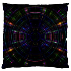 Psychic Color Circle Abstract Dark Rainbow Pattern Wallpaper Large Flano Cushion Case (one Side) by Mariart