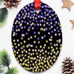 Space Star Light Gold Blue Beauty Ornament (oval)