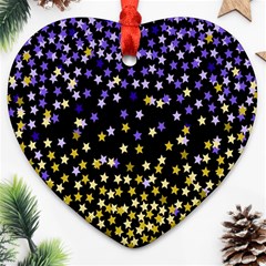 Space Star Light Gold Blue Beauty Ornament (heart)