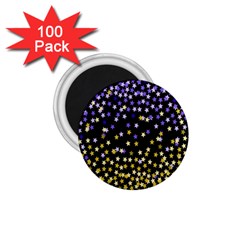 Space Star Light Gold Blue Beauty 1 75  Magnets (100 Pack) 