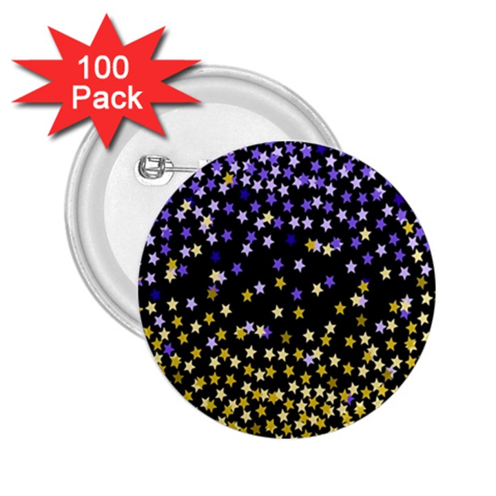 Space Star Light Gold Blue Beauty 2.25  Buttons (100 pack) 