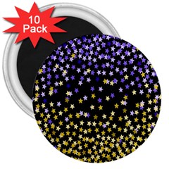 Space Star Light Gold Blue Beauty 3  Magnets (10 Pack) 