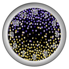 Space Star Light Gold Blue Beauty Wall Clocks (silver) 