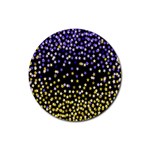 Space Star Light Gold Blue Beauty Rubber Coaster (Round)  Front