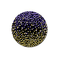 Space Star Light Gold Blue Beauty Magnet 3  (round) by Mariart