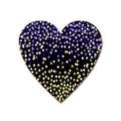 Space Star Light Gold Blue Beauty Heart Magnet