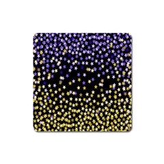 Space Star Light Gold Blue Beauty Square Magnet by Mariart