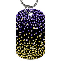 Space Star Light Gold Blue Beauty Dog Tag (one Side) by Mariart