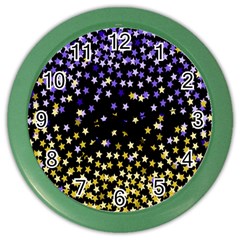 Space Star Light Gold Blue Beauty Color Wall Clocks