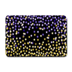 Space Star Light Gold Blue Beauty Small Doormat  by Mariart